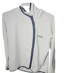 Victorias Secret Pink Womens White Hoodie Jacket Size M Cotton Blend